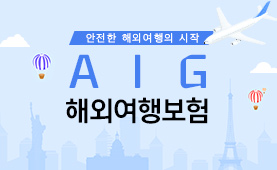 안전한 해외여행의 시작<br> 'AIG 해외여행보험'
